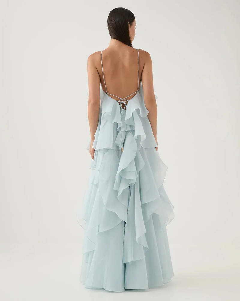 Aje Pandorea Layered Maxi Dress - Blue