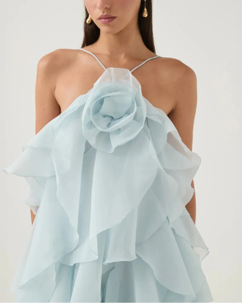 Aje Pandorea Layered Maxi Dress - Blue