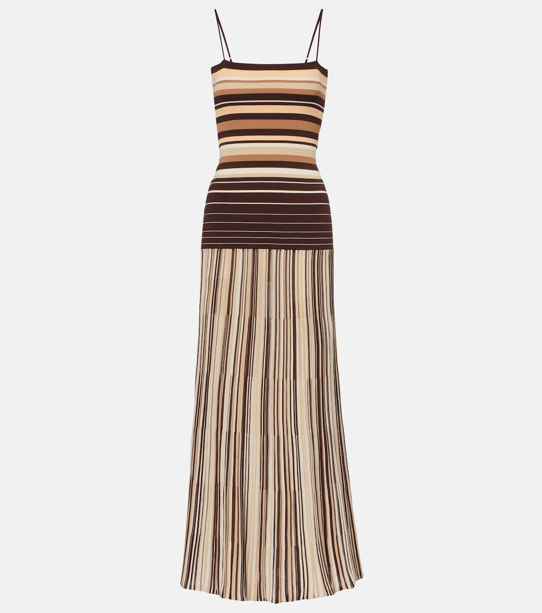 essenia knit dress Essenia Knit Dress Espresso Pine Stripe Faithfull the Brand