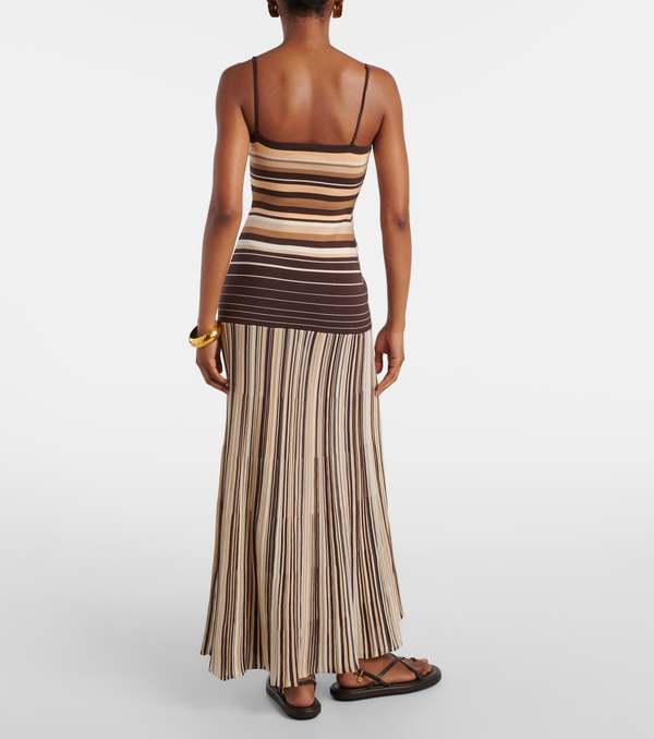 Faithfull The Brand Esenia Knit Dress - Apricot Brown Stripe | Garmentory Faithfull The Brand Esenia Knit Dress - Apricot Brown Stripe | Garmentory
