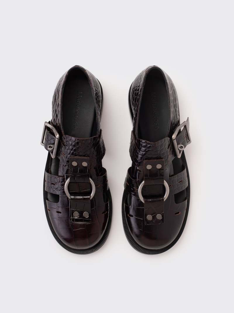 Martine Rose Bondage Belt Sandal - Black | Garmentory