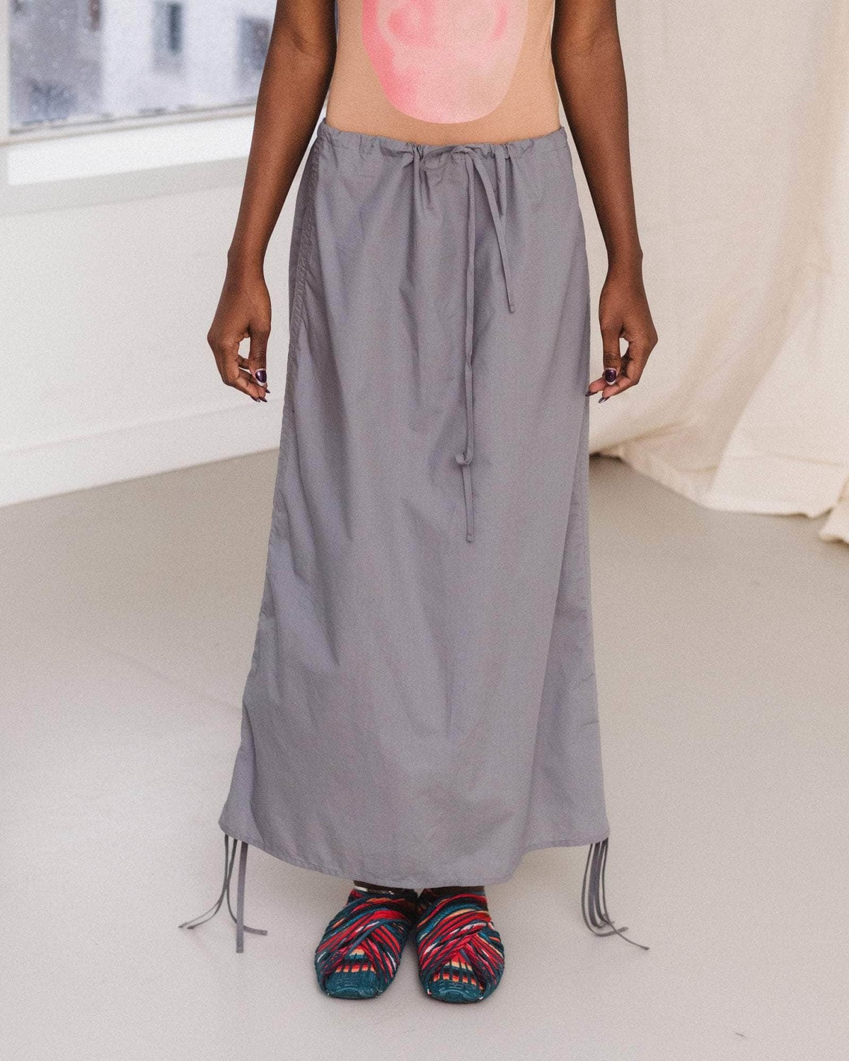 Baserange Pictorial Strap Skirt - Ziti Grey | Garmentory