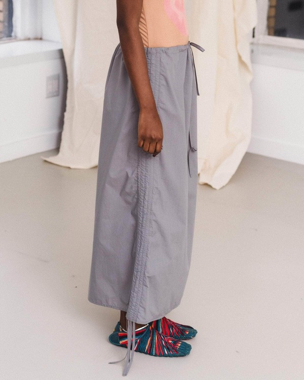 【BASERANGE】PICTORIAL STRAP SKIRT Baserange Pictorial Strap Skirt - Ziti Grey | Garmentory