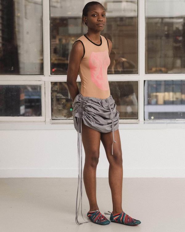 Baserange Pictorial Strap Skirt - Ziti Grey | Garmentory