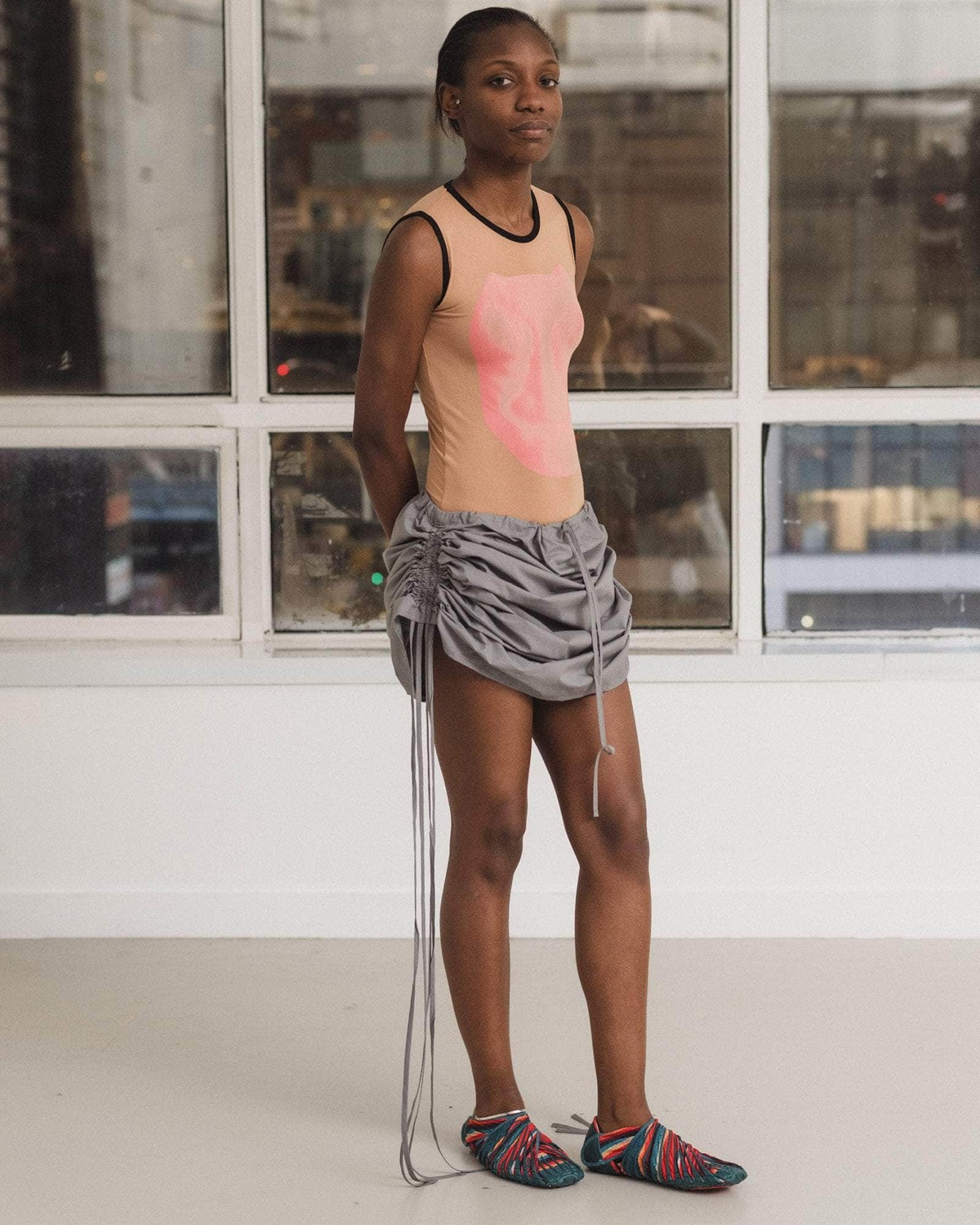 Baserange Pictorial Strap Skirt - Ziti Grey | Garmentory