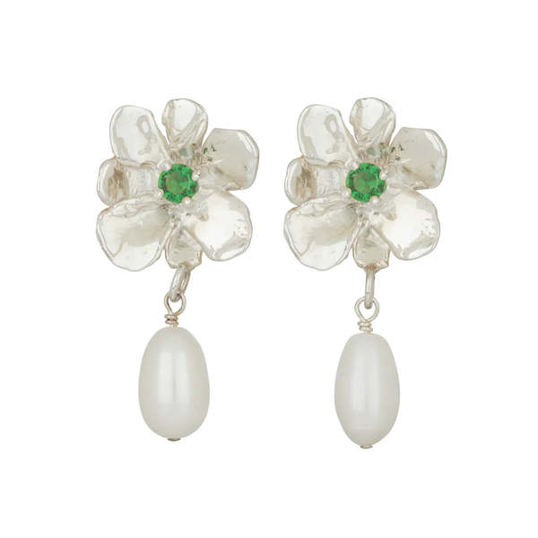 Mondo Mondo Flower Pearl Drop Earrings