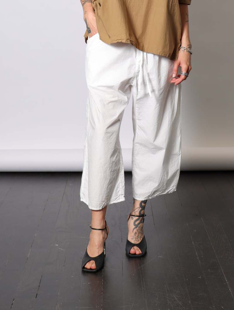 Album di Famiglia Wide and Short Trousers TC - Milk | Garmentory
