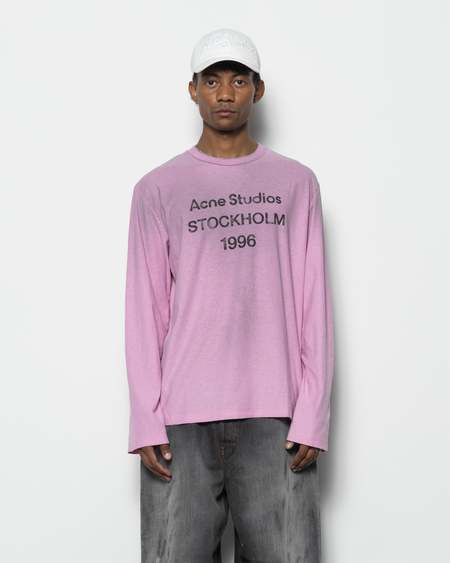 トップス Acne Studios Black long Tshirt 1996 Acne Studios - Logo t-shirt - Relaxed fit - Faded black
