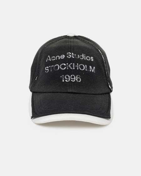 帽子 Acne Studios LOGO STAMP CAP Acne Studios - Logo stamp cap - Black