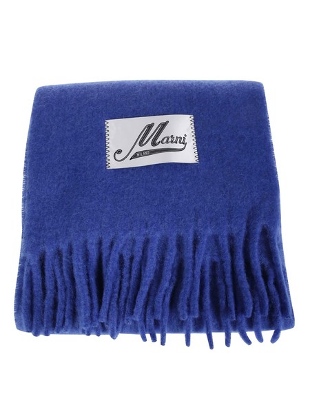 Marni Wool Scarf With Alternating Blue Stripes - Blue