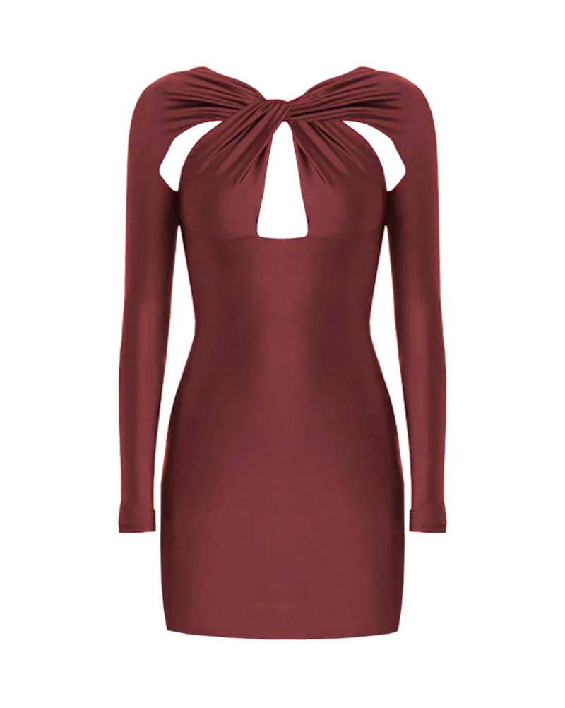 Coperni Twisted Cut Out Jersey Dress - Red Rhubarb Coperni Twisted Cut Out Jersey Dress - Red Rhubarb
