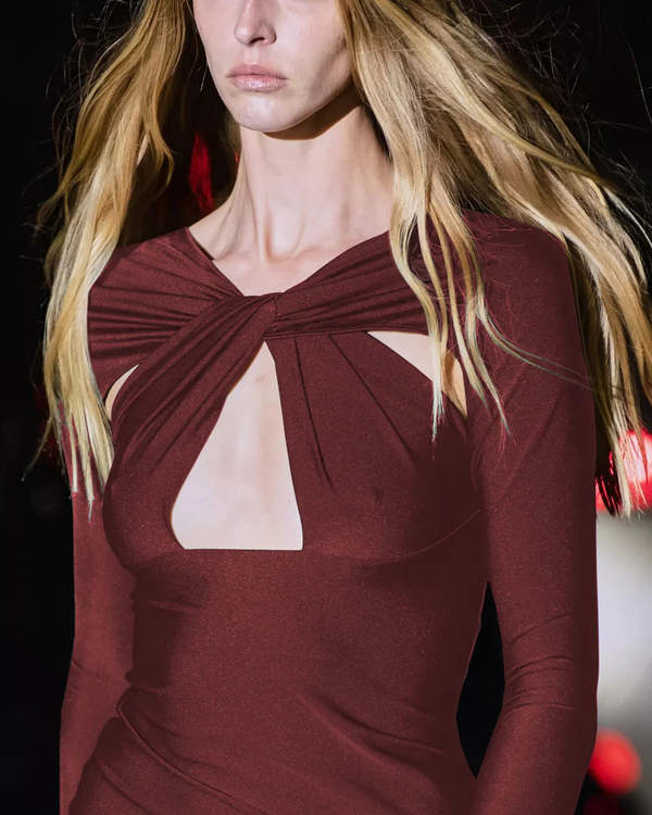 Coperni Twisted Cut Out Jersey Dress - Red Rhubarb Coperni Twisted Cut Out Jersey Dress - Red Rhubarb