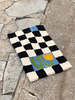 INSPECIAL HOME Soft Contemporary Floral Checker Bath Rug, Absorbent, Anti-Slippery Mat - Thumbnail 5