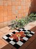 INSPECIAL HOME Soft Contemporary Floral Checker Bath Rug, Absorbent, Anti-Slippery Mat - Thumbnail 6