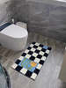 INSPECIAL HOME Soft Contemporary Floral Checker Bath Rug, Absorbent, Anti-Slippery Mat - Thumbnail 7