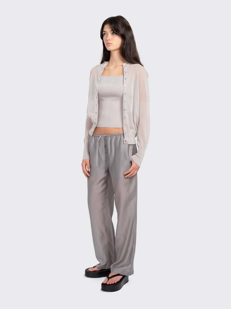 AMOMENTO Silky Banding Pants - Gray | Garmentory