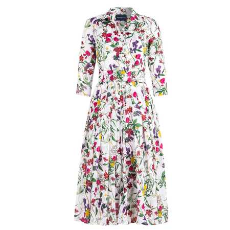 Samantha Sung Audrey Dress #4 - White/Cobalt Blue | Garmentory