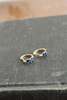 XIV Karats 14k Yellow Gold 11mm Hoop Earrings with Diamonds and Baguette Sapphires - Thumbnail 4