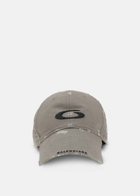 Balenciaga 50/50 Whith Piercing Cap - black/white | Garmentory