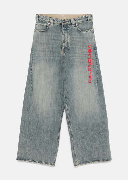 【2色展開】balenciaga DENIM JEANS BALENCIAGA 2 tone split split jeans denim blue & black SIZE
