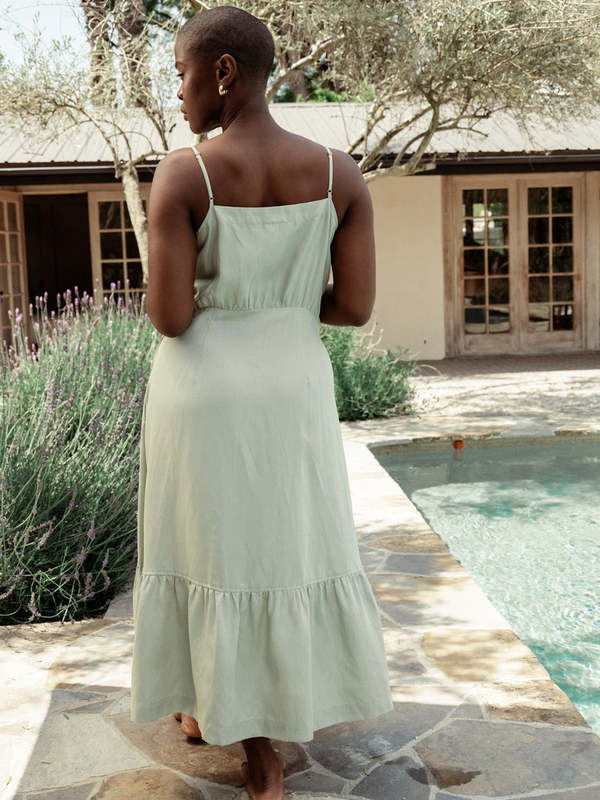 green emerald velvet dress Petal and Pup Women's Nadia One Shoulder Maxi Dress