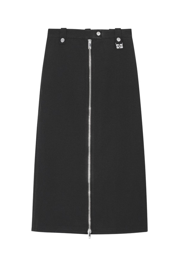 スカート Ganni Bonded Crepe Skirt With Butterfly Hardware Ganni Bonded Crepe Skirt With Butterfly Hardware - Black