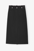 Ganni Bonded Crepe Skirt With Butterfly Hardware - Black - Thumbnail 3