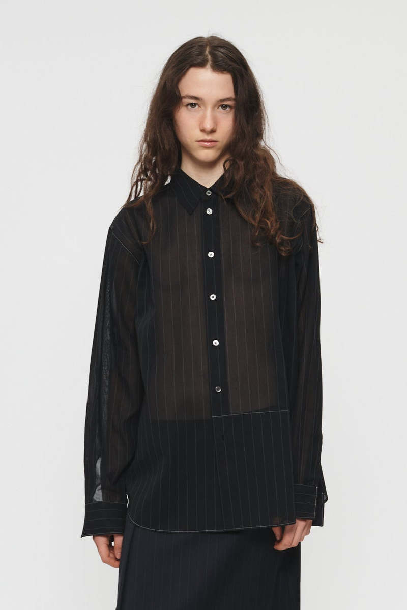 6397 Sheer Pinstripe Shirt - Ink 6397 Sheer Pinstripe Shirt - Ink