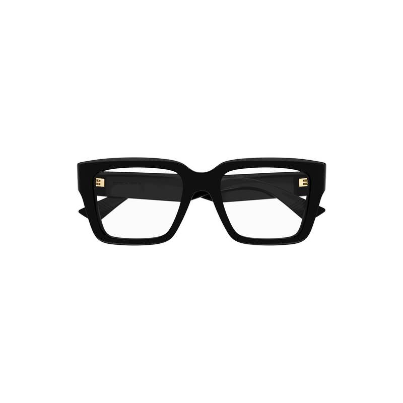 BOTTEGA VENETA Rectangular Square Eyeglasses - Shiny Black