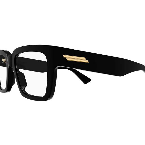 BOTTEGA VENETA Rectangular Square Eyeglasses - Shiny Black
