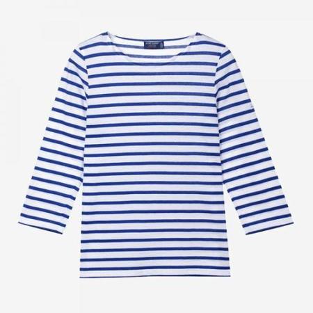 【SAINT JAMES】Vaujany U Long Sleeve T-Shirt Women's Striped Long Sleeve T-Shirt with Heart Elbow Patches