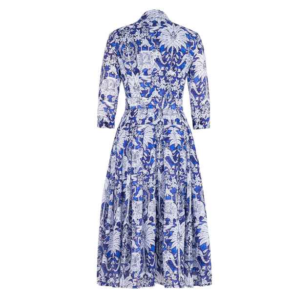 Audrey Dress #4 Elephant Bandana Cobalt Blue Dress 12 / Cobalt Blue