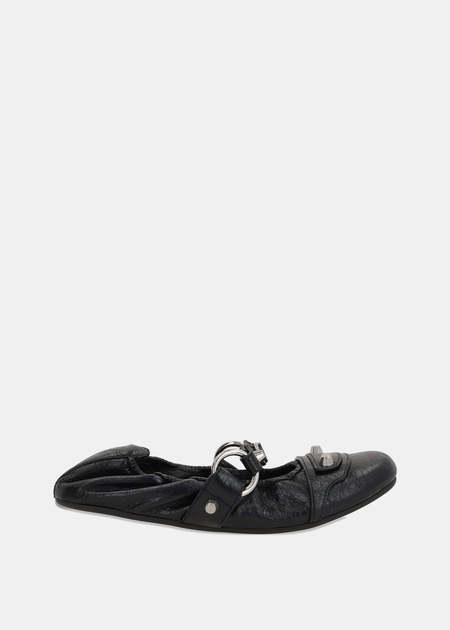 Balenciaga Leather Slippers - Black | Garmentory