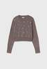 Silk Laundry Cropped Crewneck Sweater - Pearl - Thumbnail 1