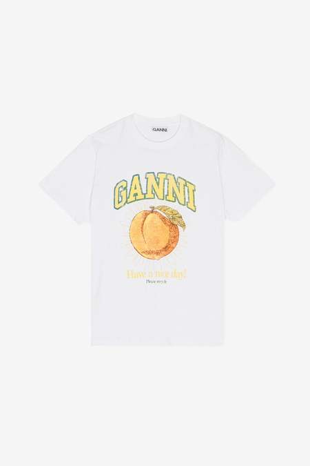 Tシャツ・カットソー *Ganni* Basic Jersey Heart Raglan Short Sleeve T-Shirt White T4273_3575_151_1.jpg?sw=2000