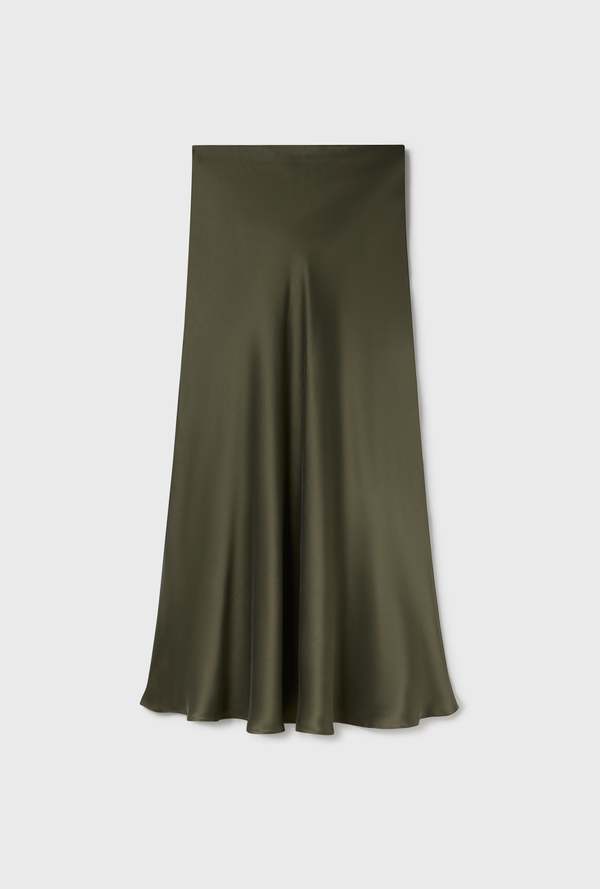 Silk Laundry Long Bias Cut Skirt - Pine Silk Laundry Long Bias Cut Skirt - Pine