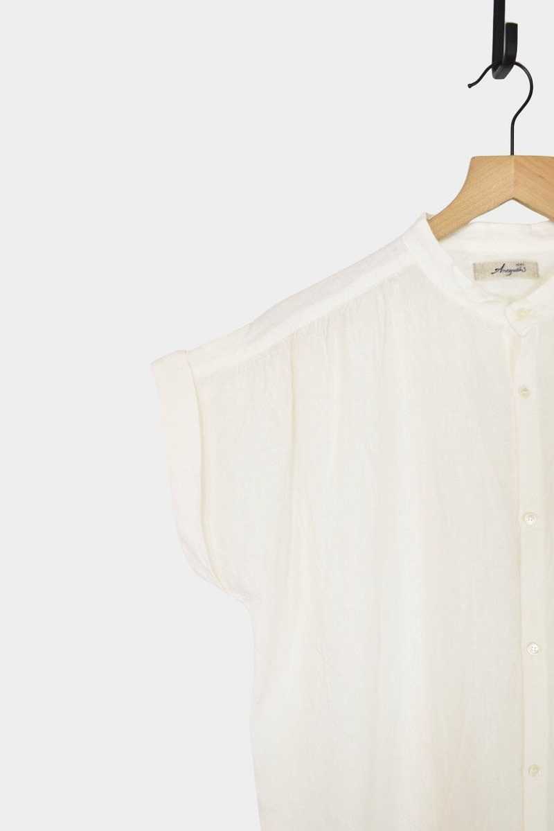 ICHI ANTIQUITES Linen Dungaree Blouse - White | Garmentory
