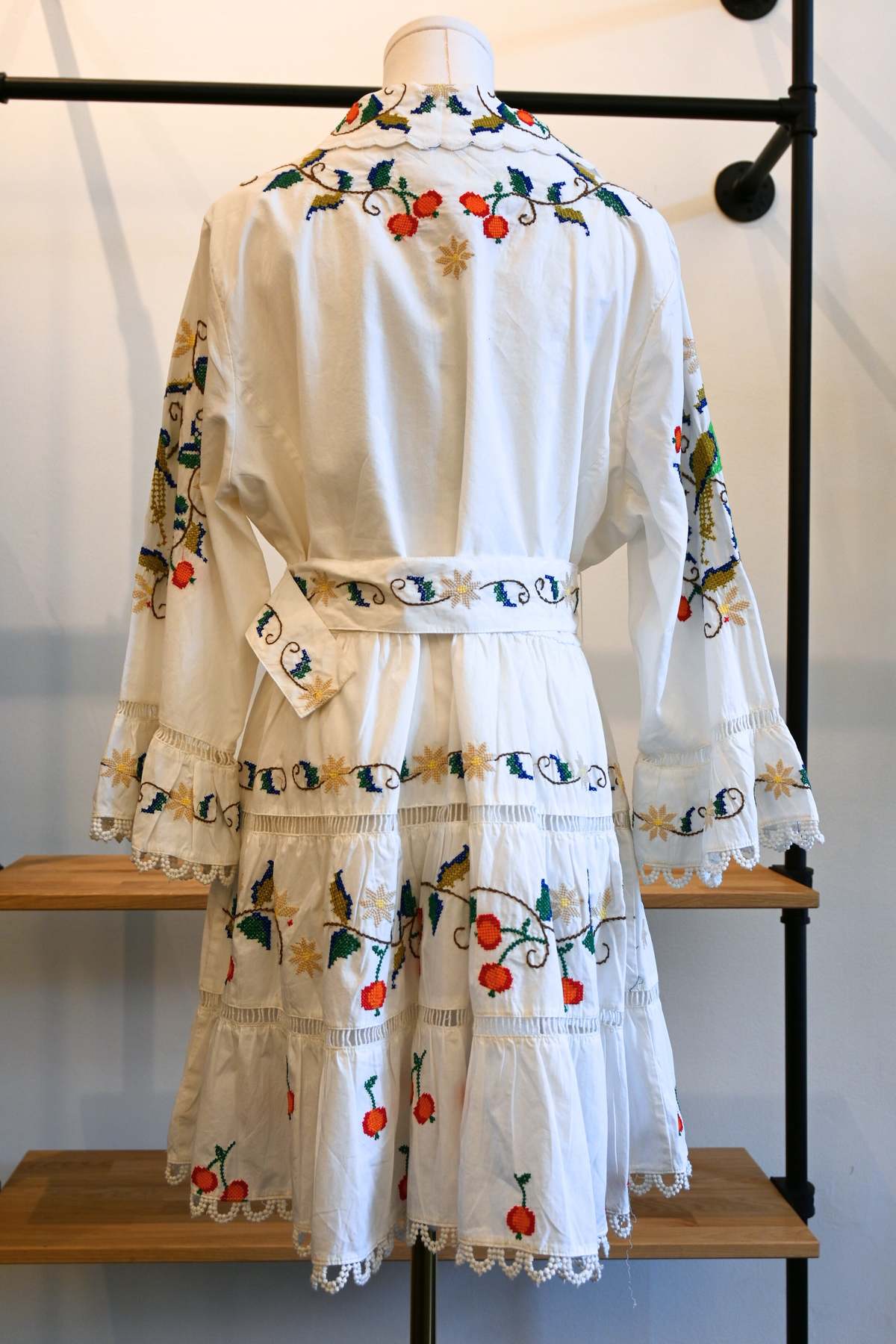 pitanga embroidered belted mini dress FARM RIO Pitanga Embroidery One Shoulder Cut Out Maxi Dress Size L - $325 MSRP