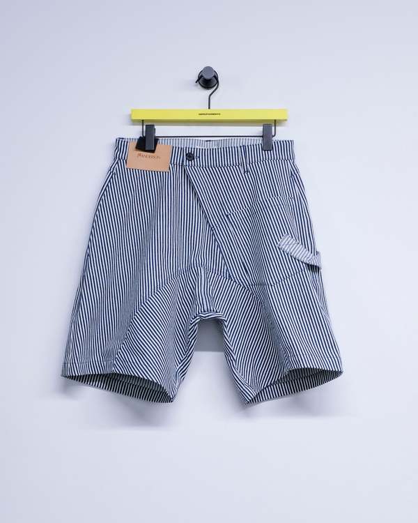 JW ANDERSON Off White & Navy Twisted Workwear Shorts
