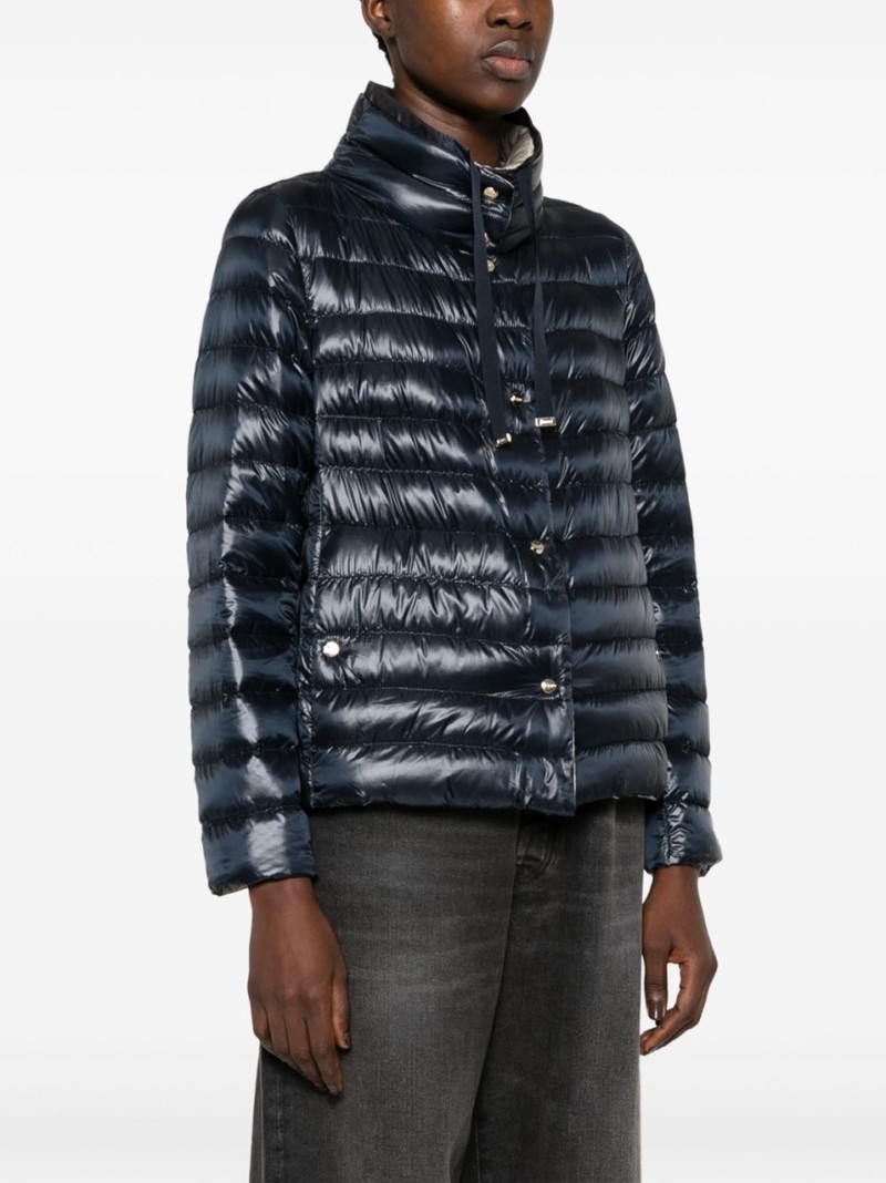 ブルゾン Herno Navy Blue Shiny Effect Down Jacket Herno Shiny Effect Down Jacket - Navy Blue | Garmentory