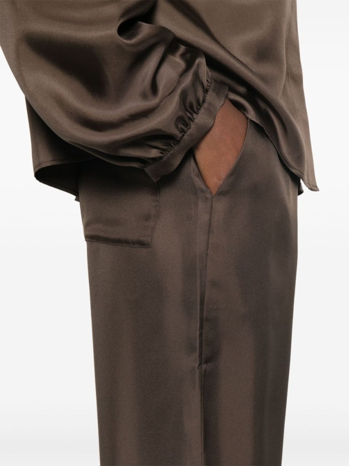 LouLou Studio Alera Straight-Leg Trousers - Taupe Brown