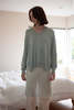 Erica Tanov Anna Pima Cotton V Neck Top - Thumbnail 5