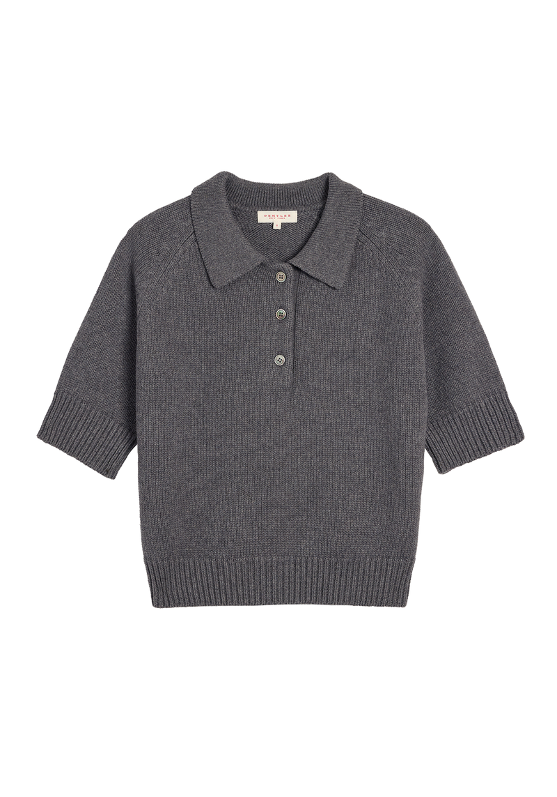 DEMYLEE Bailey Cotton Cashmere Polo Top DEMYLEE Bailey Cotton Cashmere Polo Top