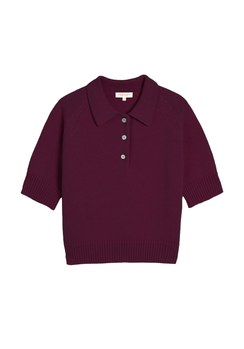 DEMYLEE Bailey Cotton Cashmere Polo Top DEMYLEE Bailey Cotton Cashmere Polo Top