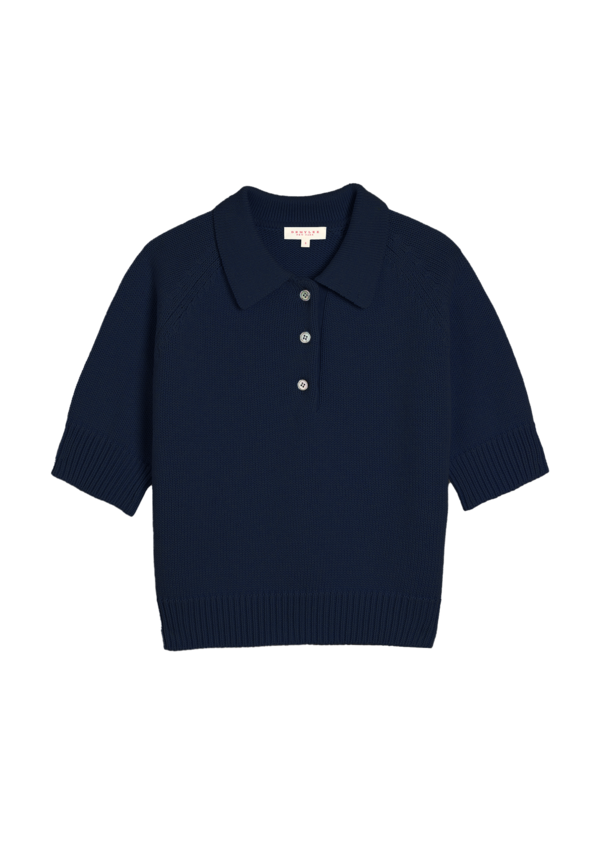 DEMYLEE Bailey Cotton Cashmere Polo Top DEMYLEE Bailey Cotton Cashmere Polo Top