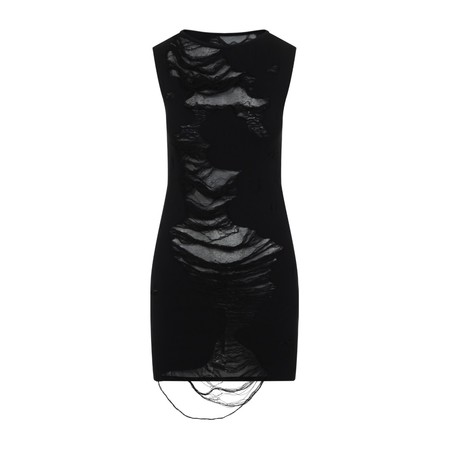MM6 Maison Margiela Asymmetrical Sweatshirt Dress - Black