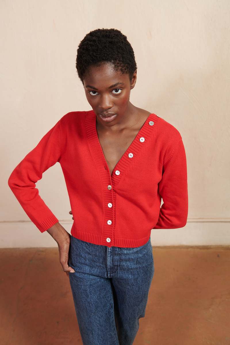 Maria Stanley BUTTON CARDI - Piquillo Maria Stanley BUTTON CARDI - Piquillo