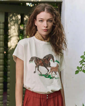 The Great. Boxy Crew with Running Horses Tee | Garmentory