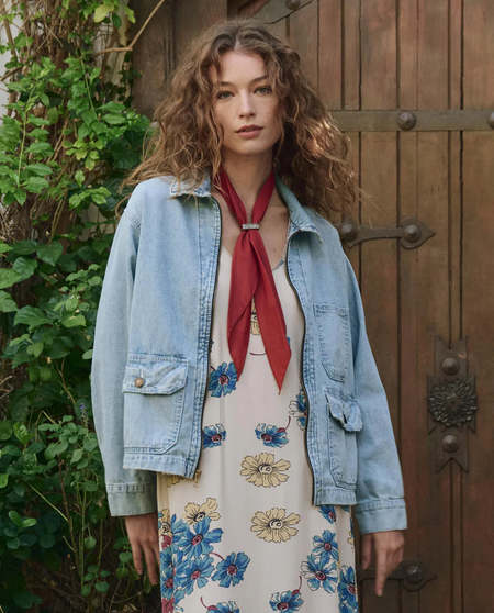 ポンチョ・ケープ FABIANA FILIPPI Denim cape Light Blue Fabiana Filippi Denim Cape - Light Blue | Garmentory