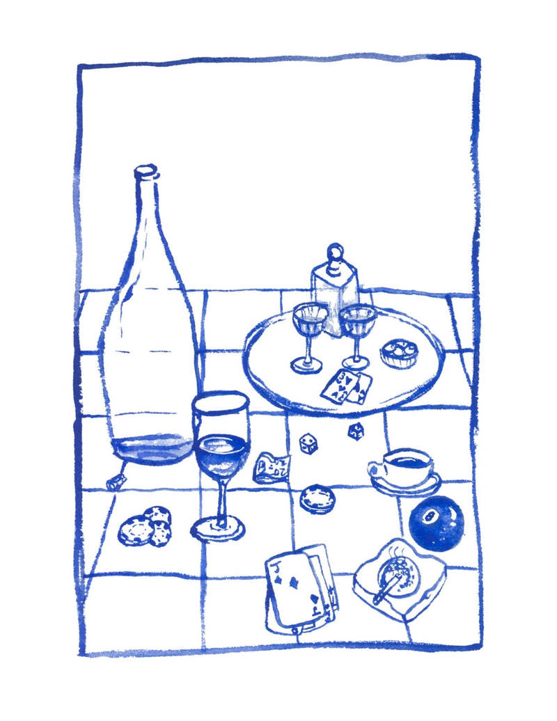 artxnikki Kitchen Line Drawing Print